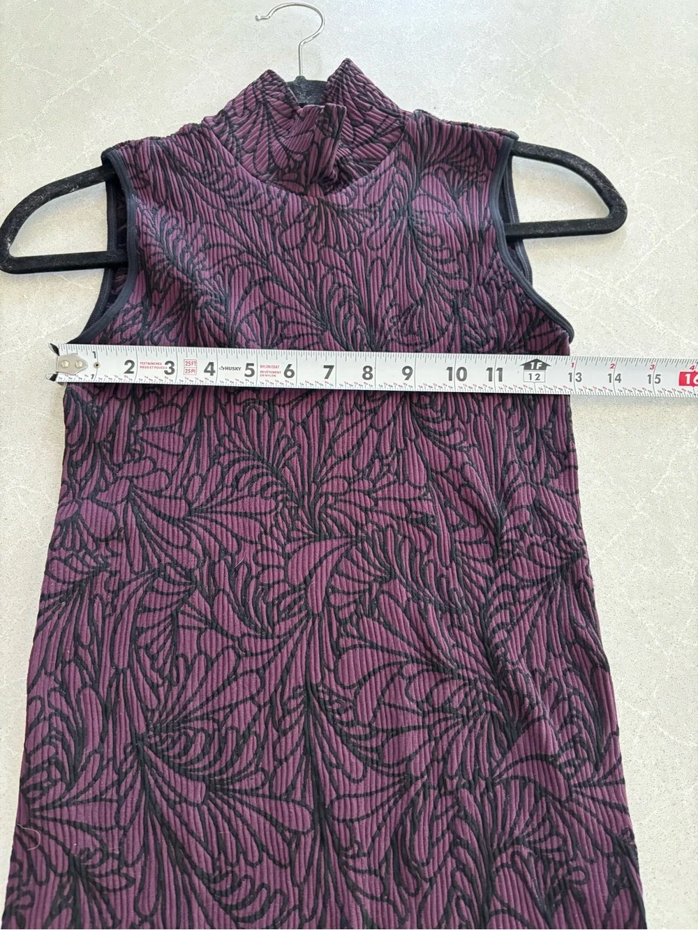 Marciano Seamless Mock Neck Turtleneck Midi Dress Exotic Orchid Plum S/M Vintage - Picture 5 of 9